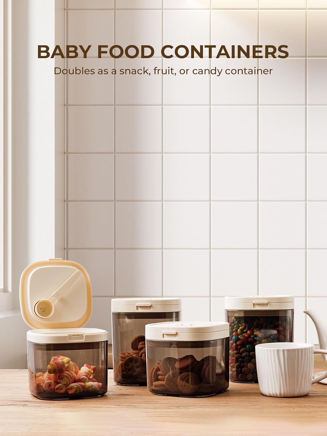 Travel Formula Dispenser, 1200ml Airtight Flip-Top Container to Go