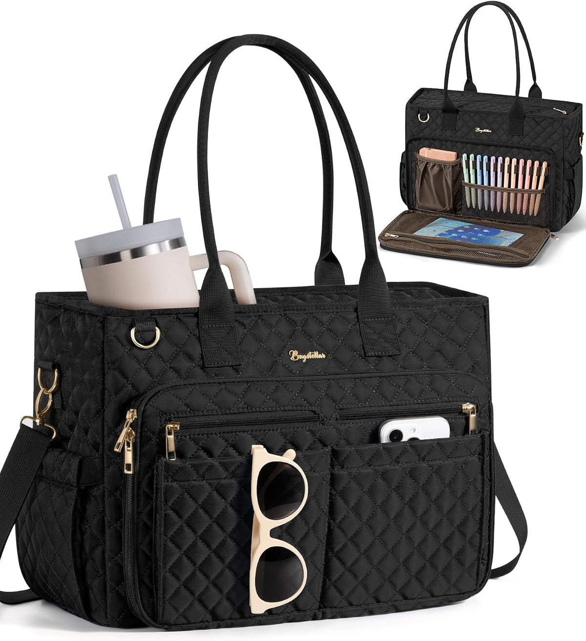 Teacher Tote Bag for Women, 15.6" Laptop Work Tote Computer Bag
