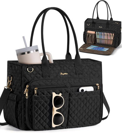 Teacher Tote Bag for Women, 15.6" Laptop Work Tote Computer Bag
