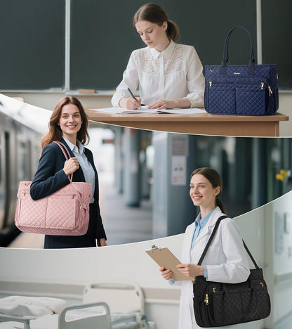 Teacher Tote Bag for Women, 15.6" Laptop Work Tote Computer Bag