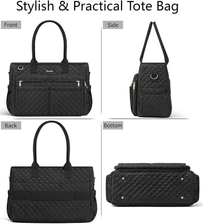 Teacher Tote Bag for Women, 15.6" Laptop Work Tote Computer Bag