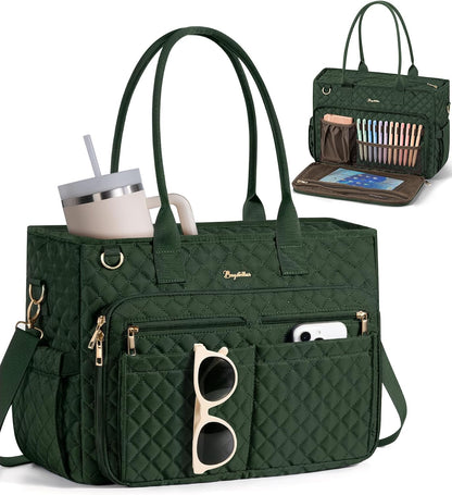 Teacher Tote Bag for Women, 15.6" Laptop Work Tote Computer Bag