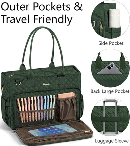 Teacher Tote Bag for Women, 15.6" Laptop Work Tote Computer Bag