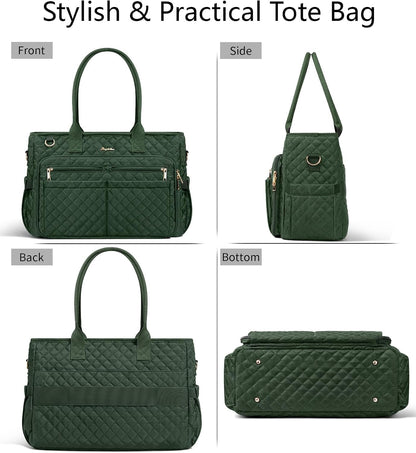 Teacher Tote Bag for Women, 15.6" Laptop Work Tote Computer Bag