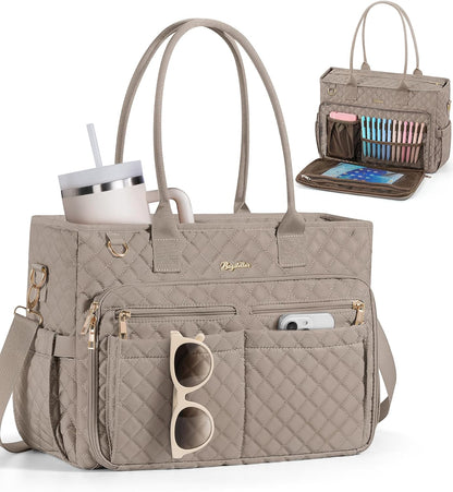 Teacher Tote Bag for Women, 15.6" Laptop Work Tote Computer Bag