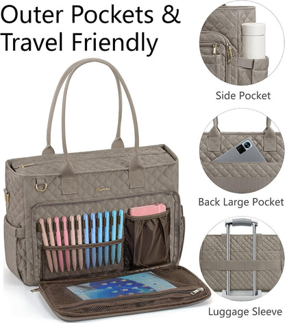 Teacher Tote Bag for Women, 15.6" Laptop Work Tote Computer Bag