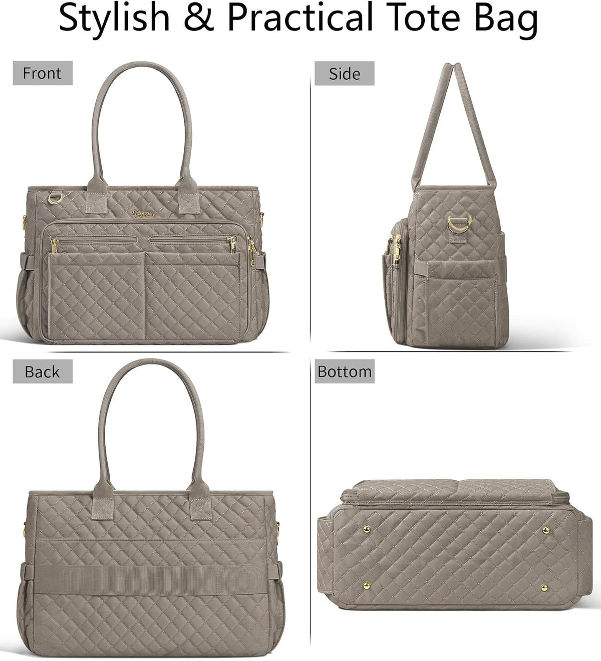 Teacher Tote Bag for Women, 15.6" Laptop Work Tote Computer Bag
