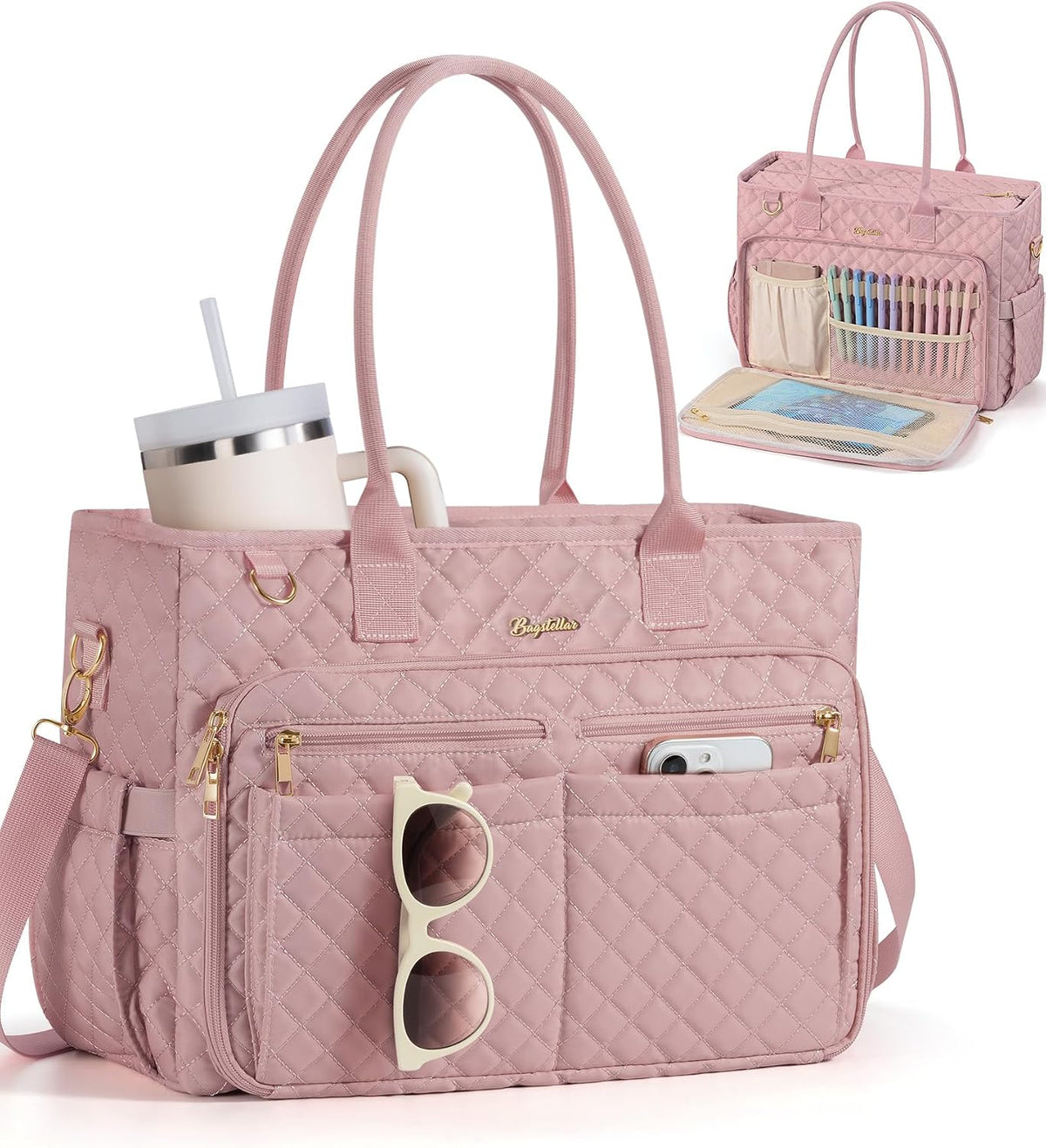 Teacher Tote Bag for Women, 15.6" Laptop Work Tote Computer Bag
