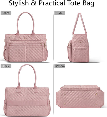 Teacher Tote Bag for Women, 15.6" Laptop Work Tote Computer Bag