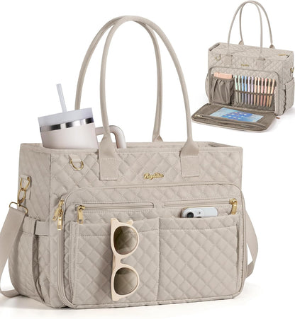 Teacher Tote Bag for Women, 15.6" Laptop Work Tote Computer Bag