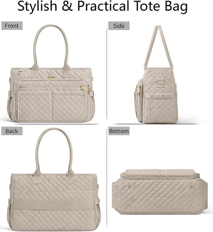 Teacher Tote Bag for Women, 15.6" Laptop Work Tote Computer Bag