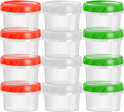 8oz Small Plastic Freezer Food Containers with Lids, 1 Cup, 12pcs
