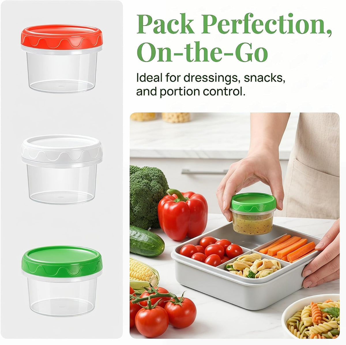 8oz Small Plastic Freezer Food Containers with Lids, 1 Cup, 12pcs