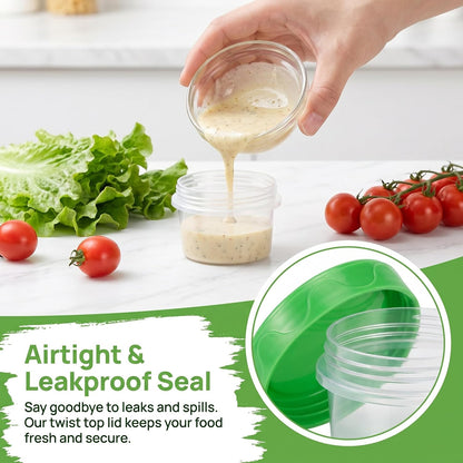 8oz Small Plastic Freezer Food Containers with Lids, 1 Cup, 12pcs