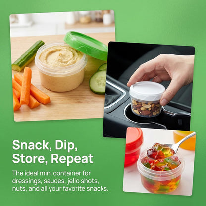 8oz Small Plastic Freezer Food Containers with Lids, 1 Cup, 12pcs