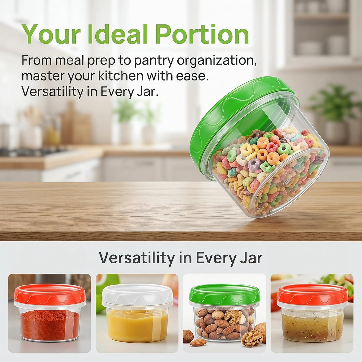 8oz Small Plastic Freezer Food Containers with Lids, 1 Cup, 12pcs