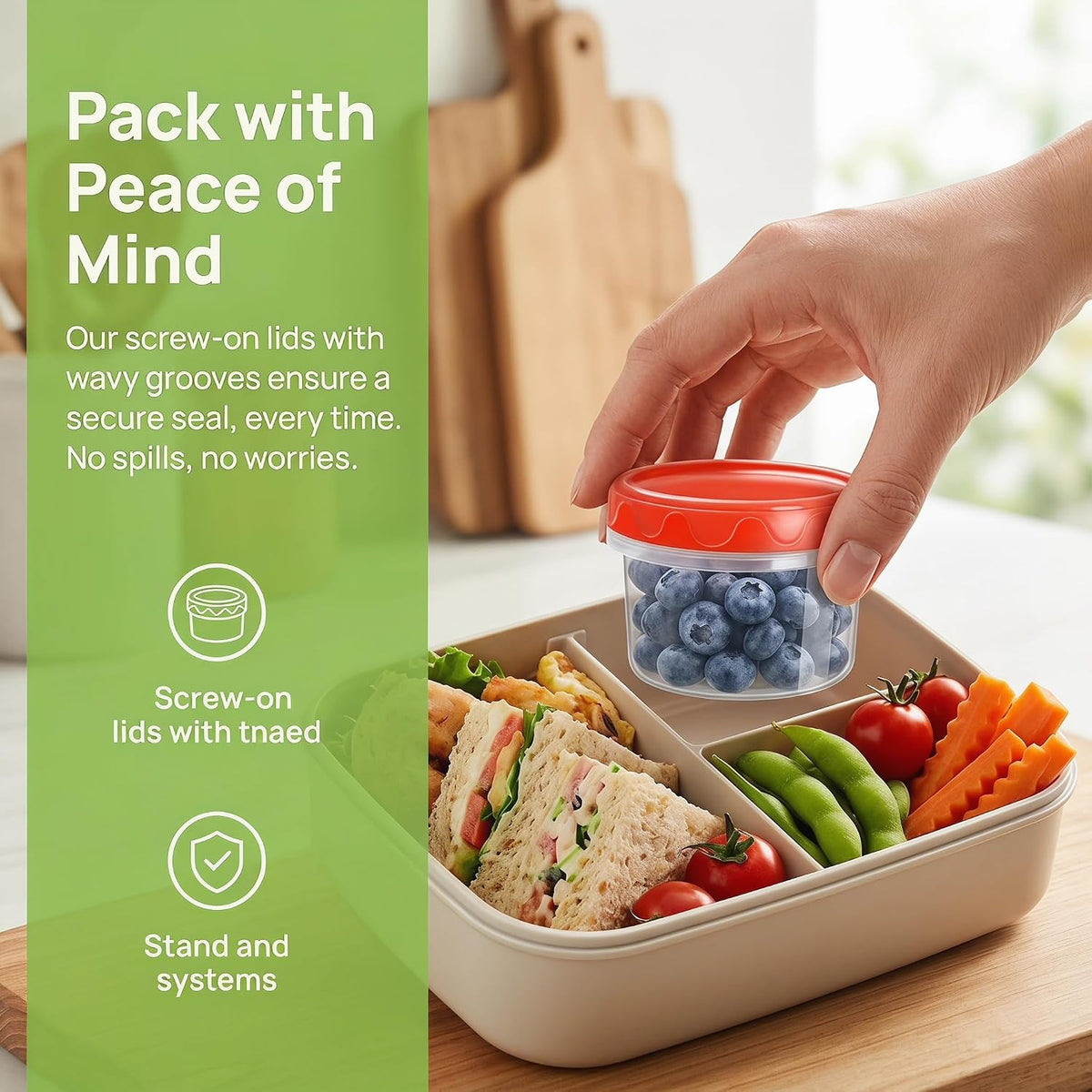 8oz Small Plastic Freezer Food Containers with Lids, 1 Cup, 12pcs