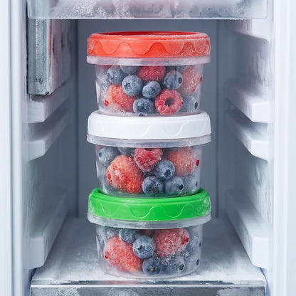 8oz Small Plastic Freezer Food Containers with Lids, 1 Cup, 12pcs