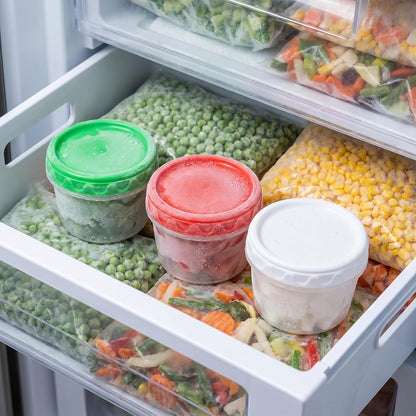 8oz Small Plastic Freezer Food Containers with Lids, 1 Cup, 12pcs