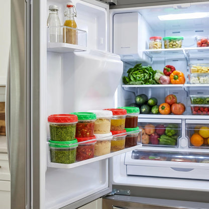8oz Small Plastic Freezer Food Containers with Lids, 1 Cup, 12pcs