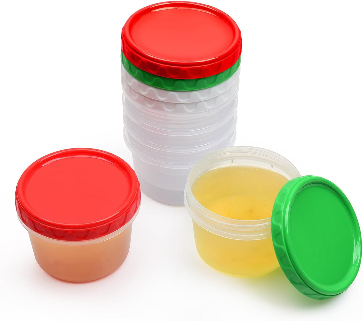 8oz Small Plastic Freezer Food Containers with Lids, 1 Cup, 12pcs