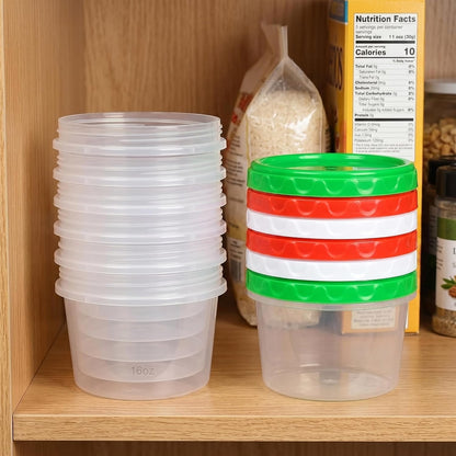 8oz Small Plastic Freezer Food Containers with Lids, 1 Cup, 12pcs