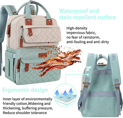 Diaper Bag Backpack, Baby Girl Diaper Bag for Mom, Large Pink Floral Diaper Bag Backpack for Girls, Waterproof Mom Backpack for Work Travel Holiday with Insulated Pockets and Stroller Straps