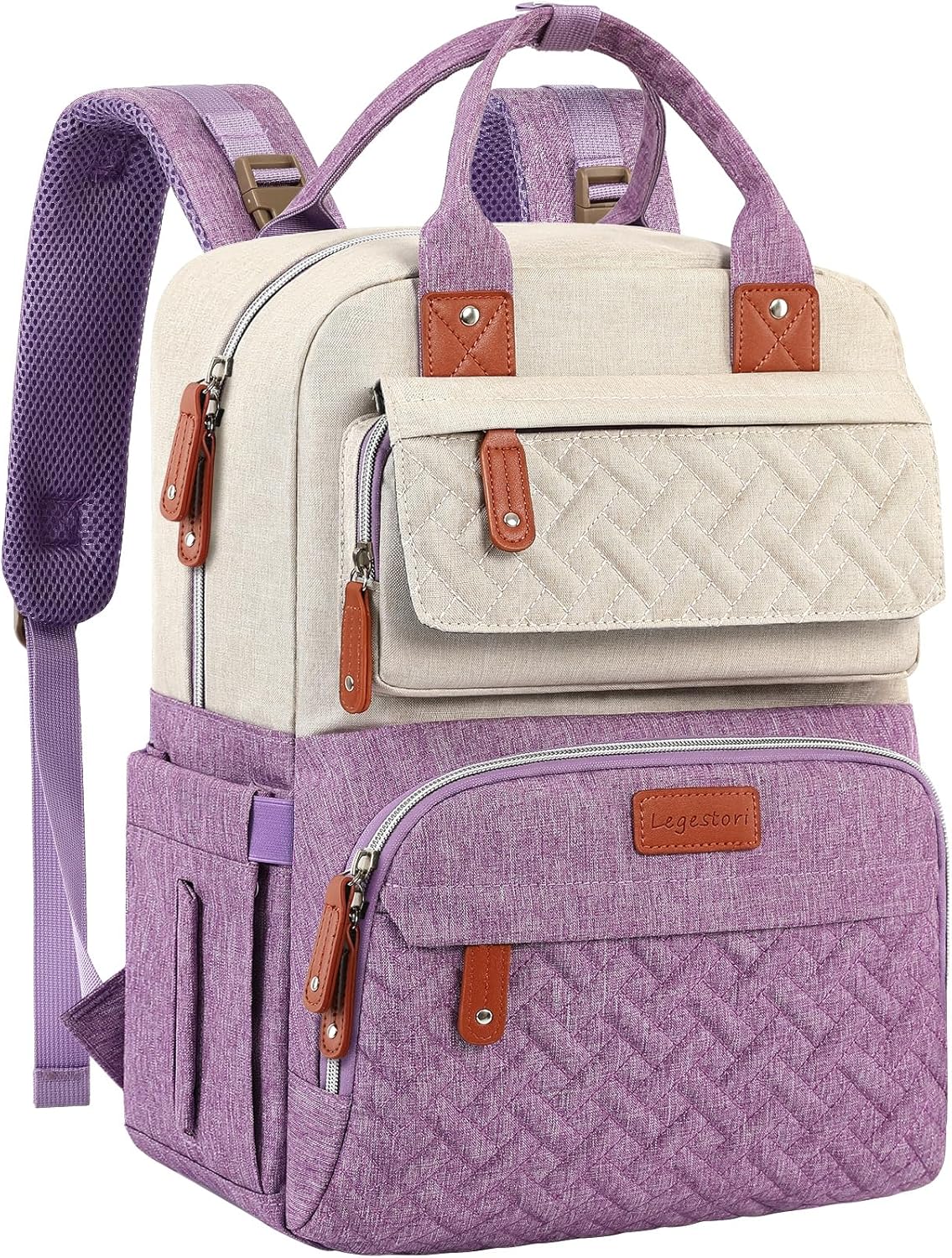 Diaper Bag Backpack, Baby Girl Diaper Bag for Mom, Large Pink Floral Diaper Bag Backpack for Girls, Waterproof Mom Backpack for Work Travel Holiday with Insulated Pockets and Stroller Straps