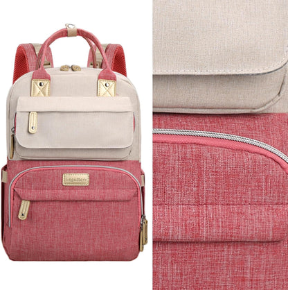Diaper Bag Backpack, Baby Girl Diaper Bag for Mom, Large Pink Floral Diaper Bag Backpack for Girls, Waterproof Mom Backpack for Work Travel Holiday with Insulated Pockets and Stroller Straps