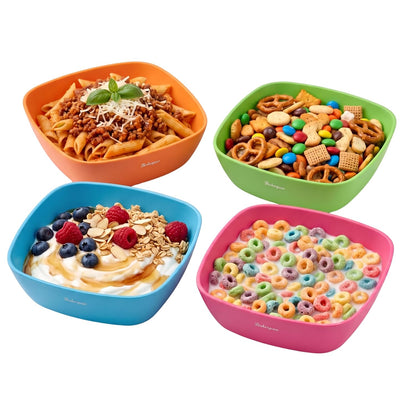Bakerpan Silicone Bowls for Babies & Toddlers - BPA Free Unbreakable Feeding, Snack & Travel Bowls - Microwave & Dishwasher Safe - Set of 4