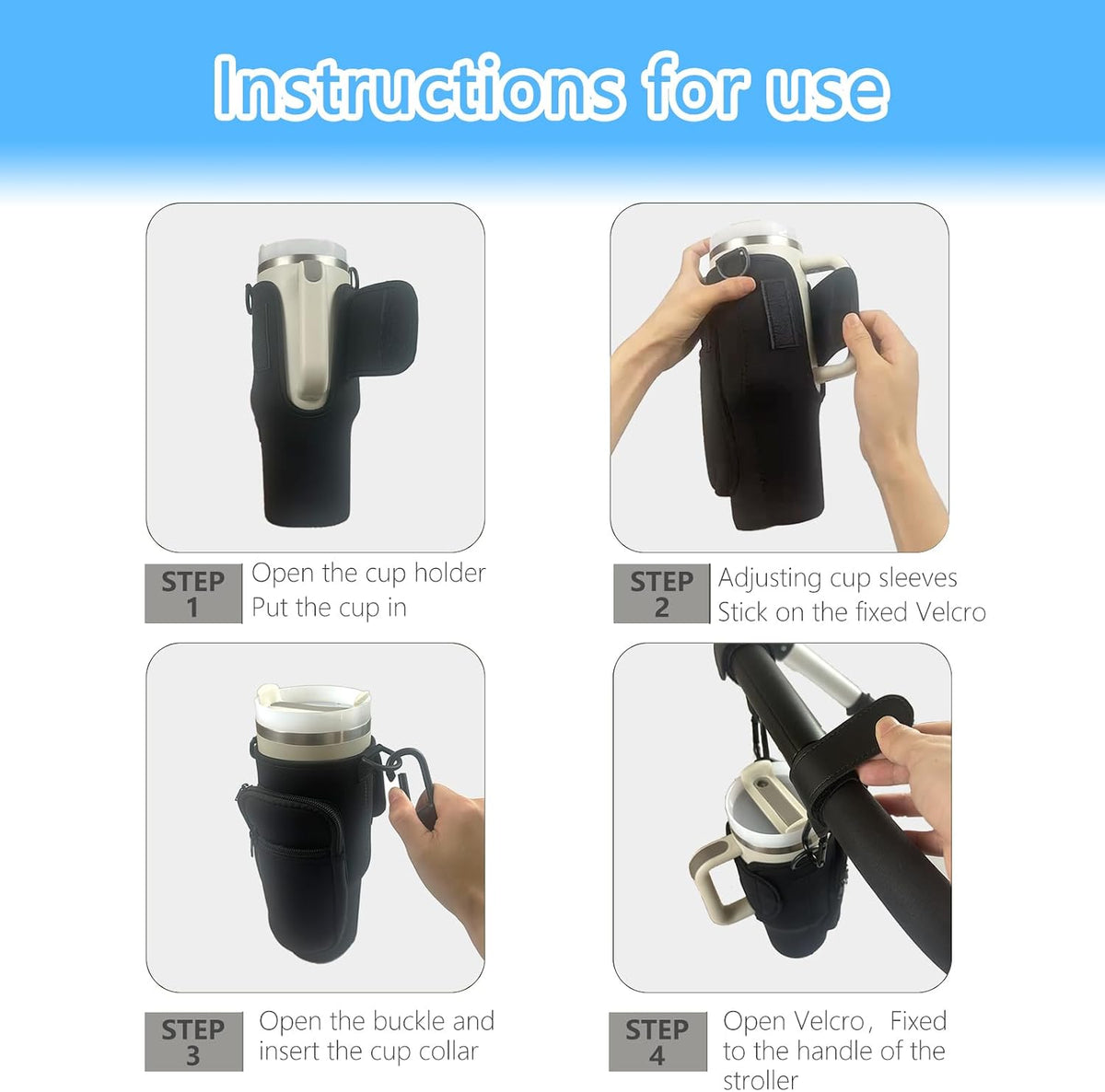 Stroller Cup Holder Compatible with Stanley