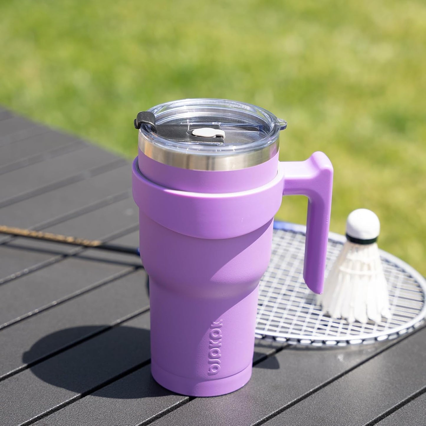 20 oz Tumbler with Handle & Straw, Insulated Stainless Steel Mug | Double Wall Vacuum, Keeps Hot/Cold, Thermal Cup, BPA Free, Dishwasher Safe, Cupholder Fit, Coffee & Travel, Indigo Black