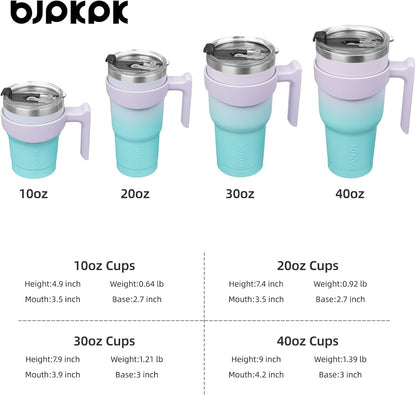 20 oz Tumbler with Handle & Straw, Insulated Stainless Steel Mug | Double Wall Vacuum, Keeps Hot/Cold, Thermal Cup, BPA Free, Dishwasher Safe, Cupholder Fit, Coffee & Travel, Indigo Black