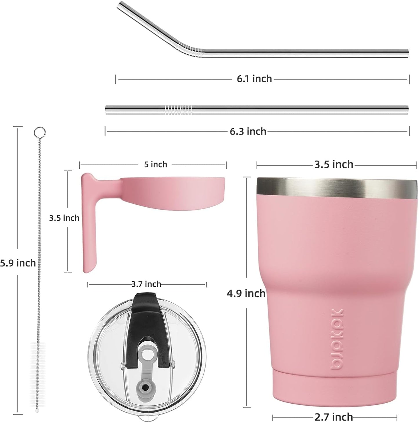 20 oz Tumbler with Handle & Straw, Insulated Stainless Steel Mug | Double Wall Vacuum, Keeps Hot/Cold, Thermal Cup, BPA Free, Dishwasher Safe, Cupholder Fit, Coffee & Travel, Indigo Black
