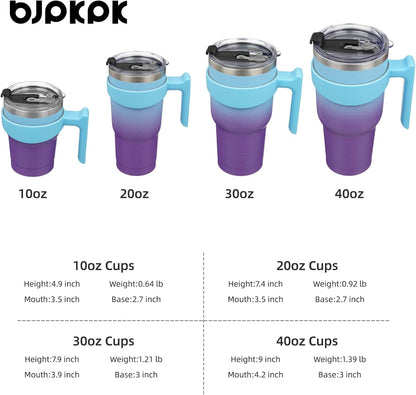 20 oz Tumbler with Handle & Straw, Insulated Stainless Steel Mug | Double Wall Vacuum, Keeps Hot/Cold, Thermal Cup, BPA Free, Dishwasher Safe, Cupholder Fit, Coffee & Travel, Indigo Black