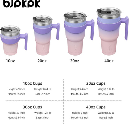 20 oz Tumbler with Handle & Straw, Insulated Stainless Steel Mug | Double Wall Vacuum, Keeps Hot/Cold, Thermal Cup, BPA Free, Dishwasher Safe, Cupholder Fit, Coffee & Travel, Indigo Black