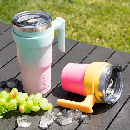 20 oz Tumbler with Handle & Straw, Insulated Stainless Steel Mug | Double Wall Vacuum, Keeps Hot/Cold, Thermal Cup, BPA Free, Dishwasher Safe, Cupholder Fit, Coffee & Travel, Indigo Black
