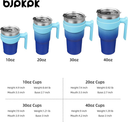 20 oz Tumbler with Handle & Straw, Insulated Stainless Steel Mug | Double Wall Vacuum, Keeps Hot/Cold, Thermal Cup, BPA Free, Dishwasher Safe, Cupholder Fit, Coffee & Travel, Indigo Black