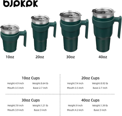 20 oz Tumbler with Handle & Straw, Insulated Stainless Steel Mug | Double Wall Vacuum, Keeps Hot/Cold, Thermal Cup, BPA Free, Dishwasher Safe, Cupholder Fit, Coffee & Travel, Indigo Black