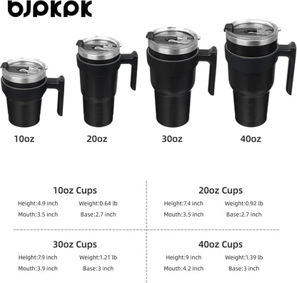 20 oz Tumbler with Handle & Straw, Insulated Stainless Steel Mug | Double Wall Vacuum, Keeps Hot/Cold, Thermal Cup, BPA Free, Dishwasher Safe, Cupholder Fit, Coffee & Travel, Indigo Black