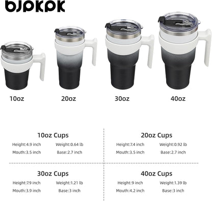 20 oz Tumbler with Handle & Straw, Insulated Stainless Steel Mug | Double Wall Vacuum, Keeps Hot/Cold, Thermal Cup, BPA Free, Dishwasher Safe, Cupholder Fit, Coffee & Travel, Indigo Black