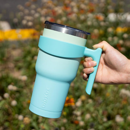 20 oz Tumbler with Handle & Straw, Insulated Stainless Steel Mug | Double Wall Vacuum, Keeps Hot/Cold, Thermal Cup, BPA Free, Dishwasher Safe, Cupholder Fit, Coffee & Travel, Indigo Black