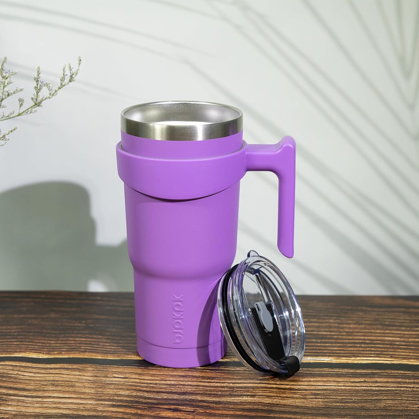 20 oz Tumbler with Handle & Straw, Insulated Stainless Steel Mug | Double Wall Vacuum, Keeps Hot/Cold, Thermal Cup, BPA Free, Dishwasher Safe, Cupholder Fit, Coffee & Travel, Indigo Black
