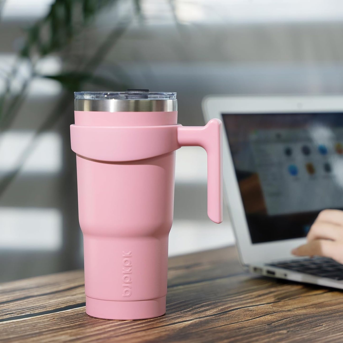 20 oz Tumbler with Handle & Straw, Insulated Stainless Steel Mug | Double Wall Vacuum, Keeps Hot/Cold, Thermal Cup, BPA Free, Dishwasher Safe, Cupholder Fit, Coffee & Travel, Indigo Black