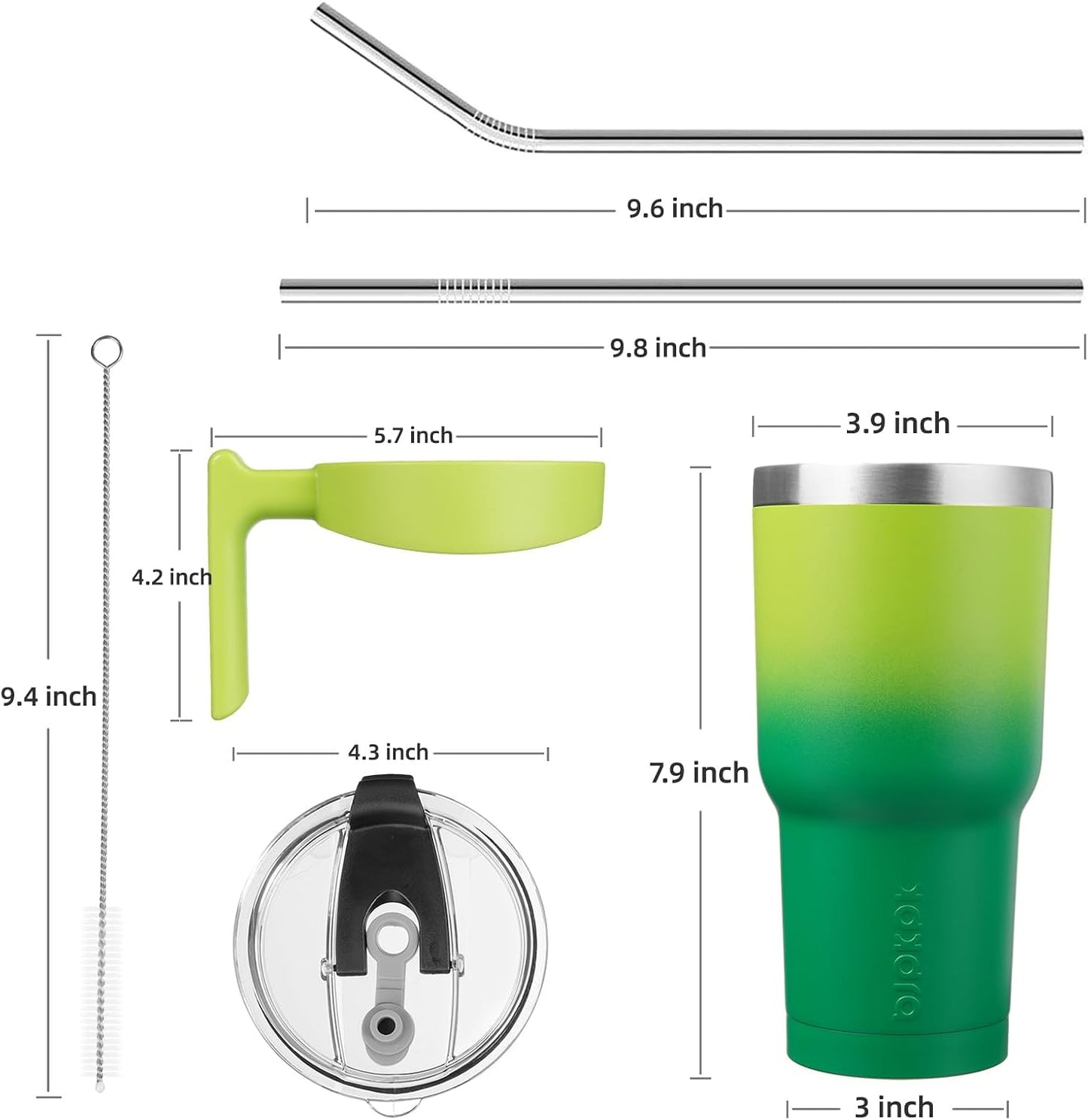 20 oz Tumbler with Handle & Straw, Insulated Stainless Steel Mug | Double Wall Vacuum, Keeps Hot/Cold, Thermal Cup, BPA Free, Dishwasher Safe, Cupholder Fit, Coffee & Travel, Indigo Black