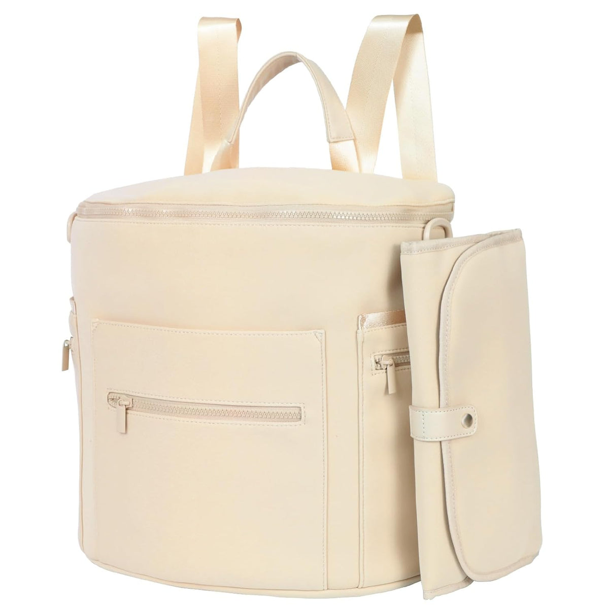 Neoprene Diaper Bag Baby Diaper Bag Large Capacity Neoprene Backpack with Changing Pad Travel Diaper Backpack with 16 Pockets for Mom & Dad-Brown