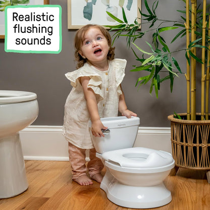 My Size Potty Pro 2-in-1 Potty Training Toilet, Floor Potty with Removable Potty Seat for Standard Toilets, Realistic Flushing Sound, for Toddlers Ages 18+ Months, Up to 50 lb