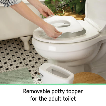 My Size Potty Pro 2-in-1 Potty Training Toilet, Floor Potty with Removable Potty Seat for Standard Toilets, Realistic Flushing Sound, for Toddlers Ages 18+ Months, Up to 50 lb