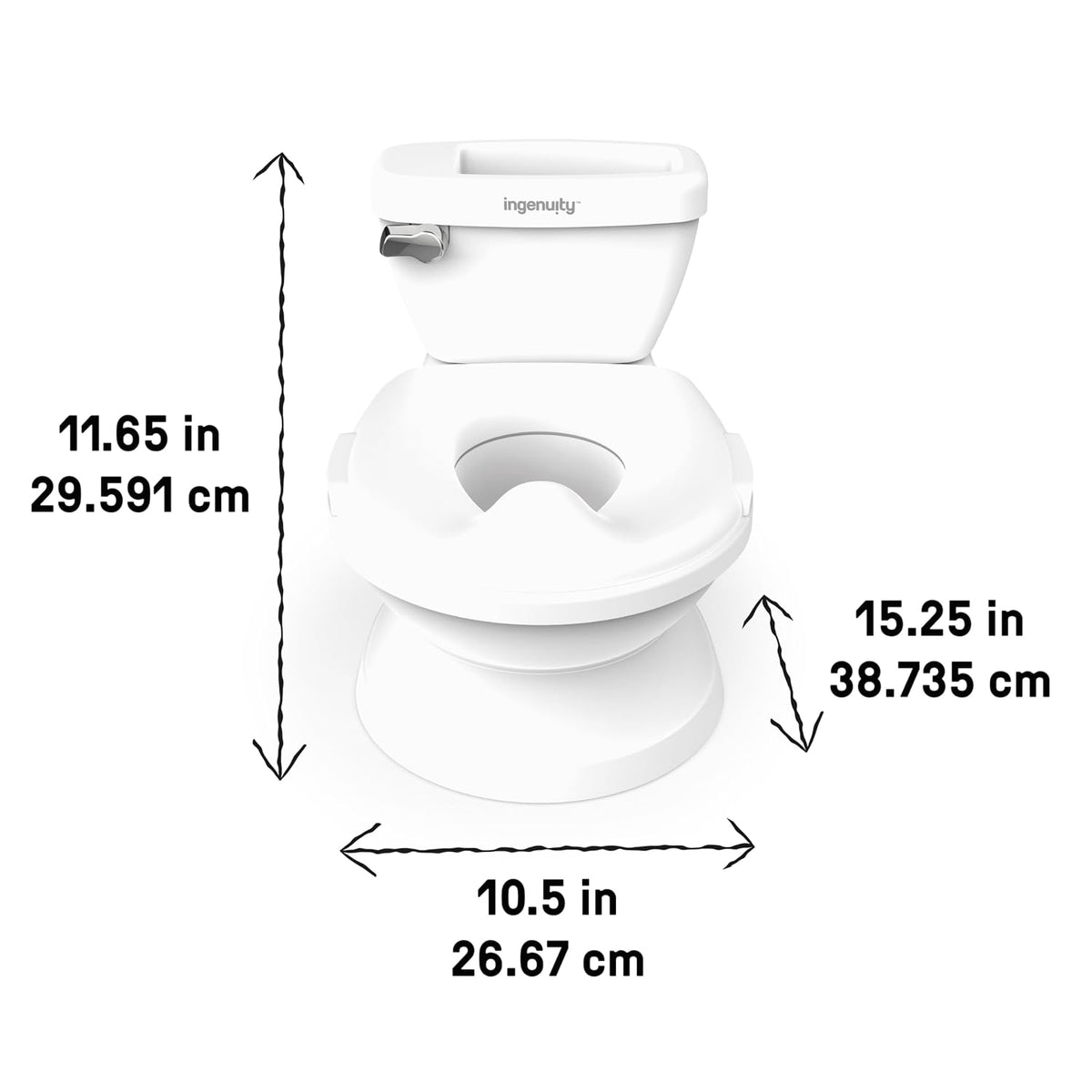 My Size Potty Pro 2-in-1 Potty Training Toilet, Floor Potty with Removable Potty Seat for Standard Toilets, Realistic Flushing Sound, for Toddlers Ages 18+ Months, Up to 50 lb
