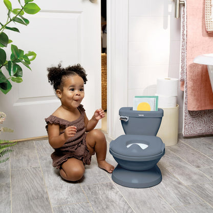 My Size Potty Pro 2-in-1 Potty Training Toilet, Floor Potty with Removable Potty Seat for Standard Toilets, Realistic Flushing Sound, for Toddlers Ages 18+ Months, Up to 50 lb